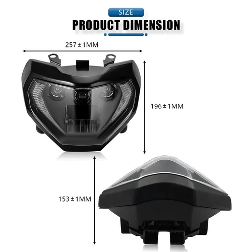 E9 Approved LED Headlight Headlamp Front Light For Yamaha MT07 FZ07 2018-2020 - Picture 7 of 10
