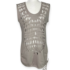 Urban Outfitters LUX French Terry Destroyed Sleeveless Tunic Top - Medium