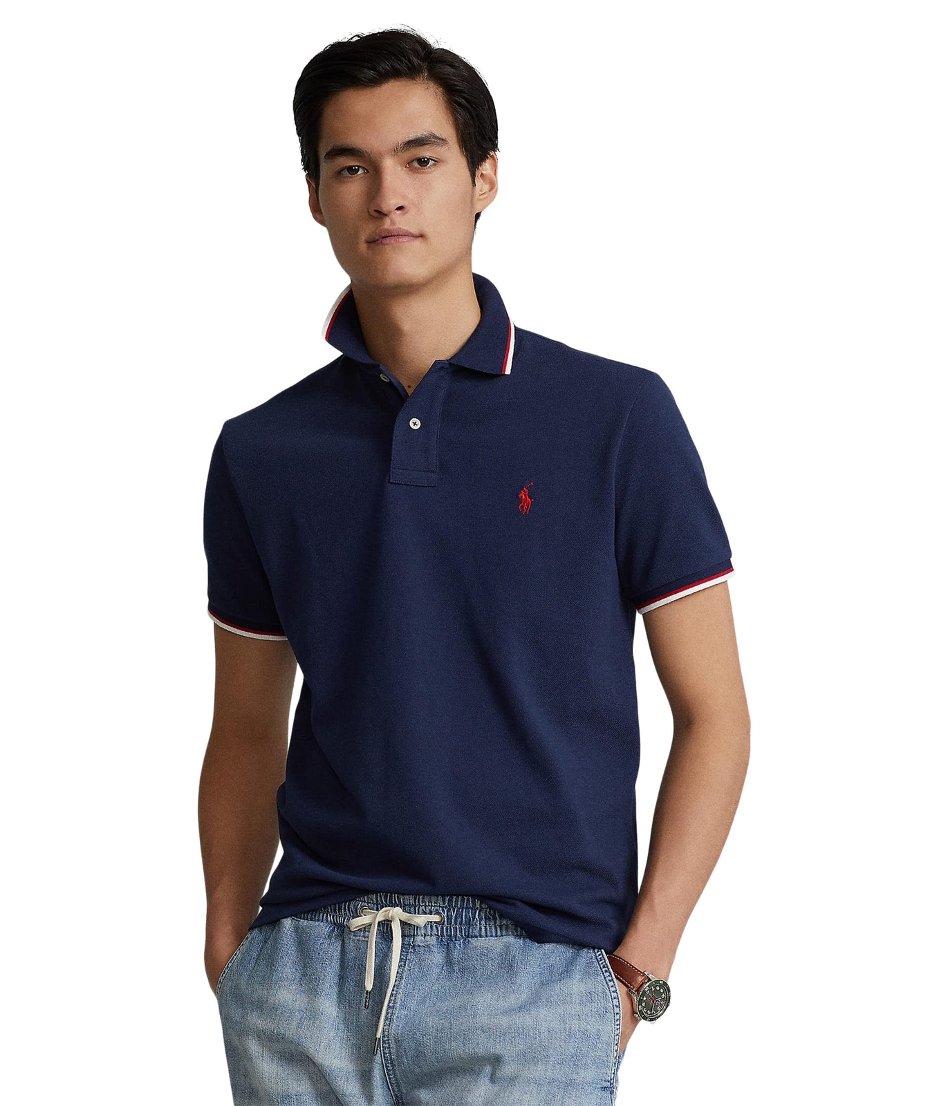 Футболка-поло POLO RALPH LAUREN классического кроя из сетки Newport Navy XL 18790₽