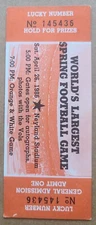 1986 Tennessee Volunteers Spring Football FULL football  TICKET