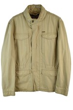 Giacca guida Zara uomo sport classica uomo anorak taglia L beige outdoor cotone