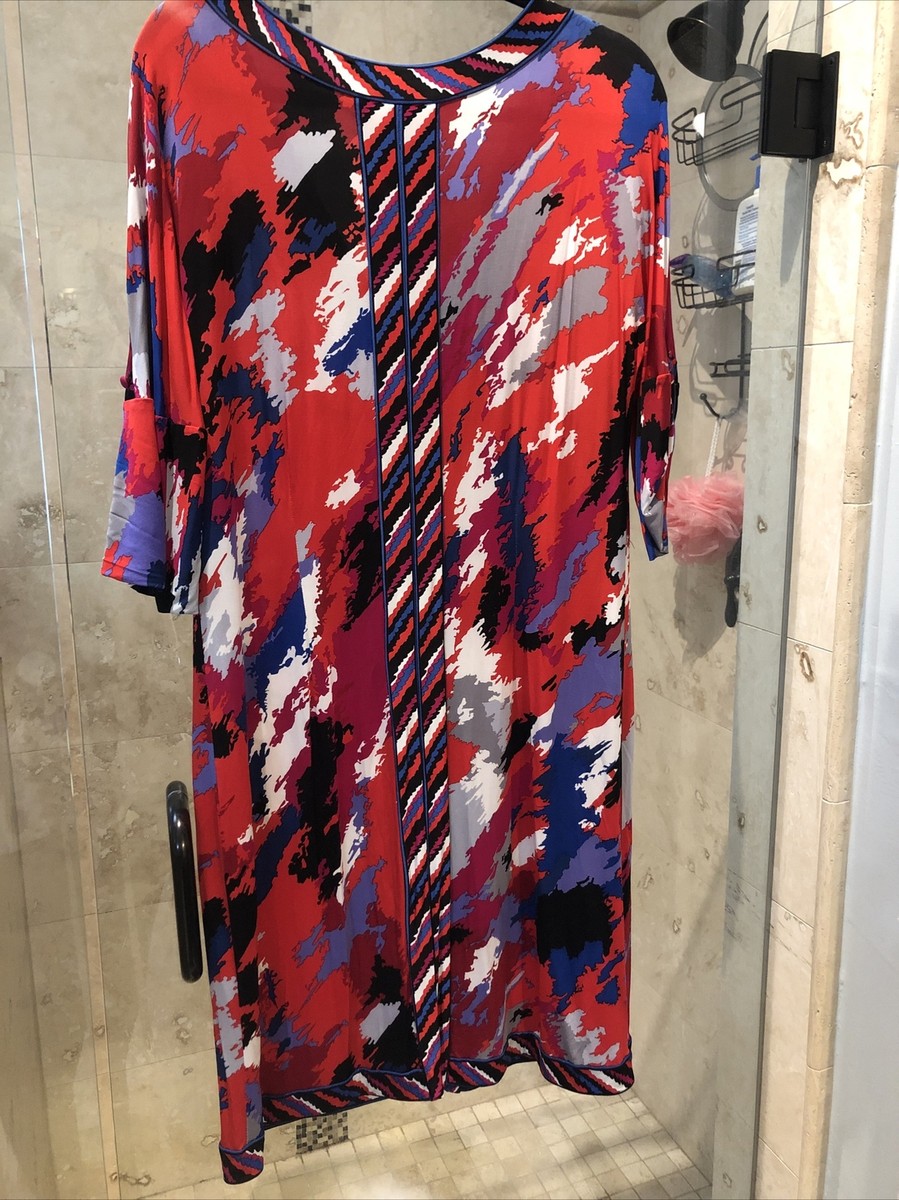 【未使用級♡着用2回】BCBG MAXAZRIA ボーダーレースワンピース BCBG MAX AZRIA Red Blue White Combo Printed Dress L Large