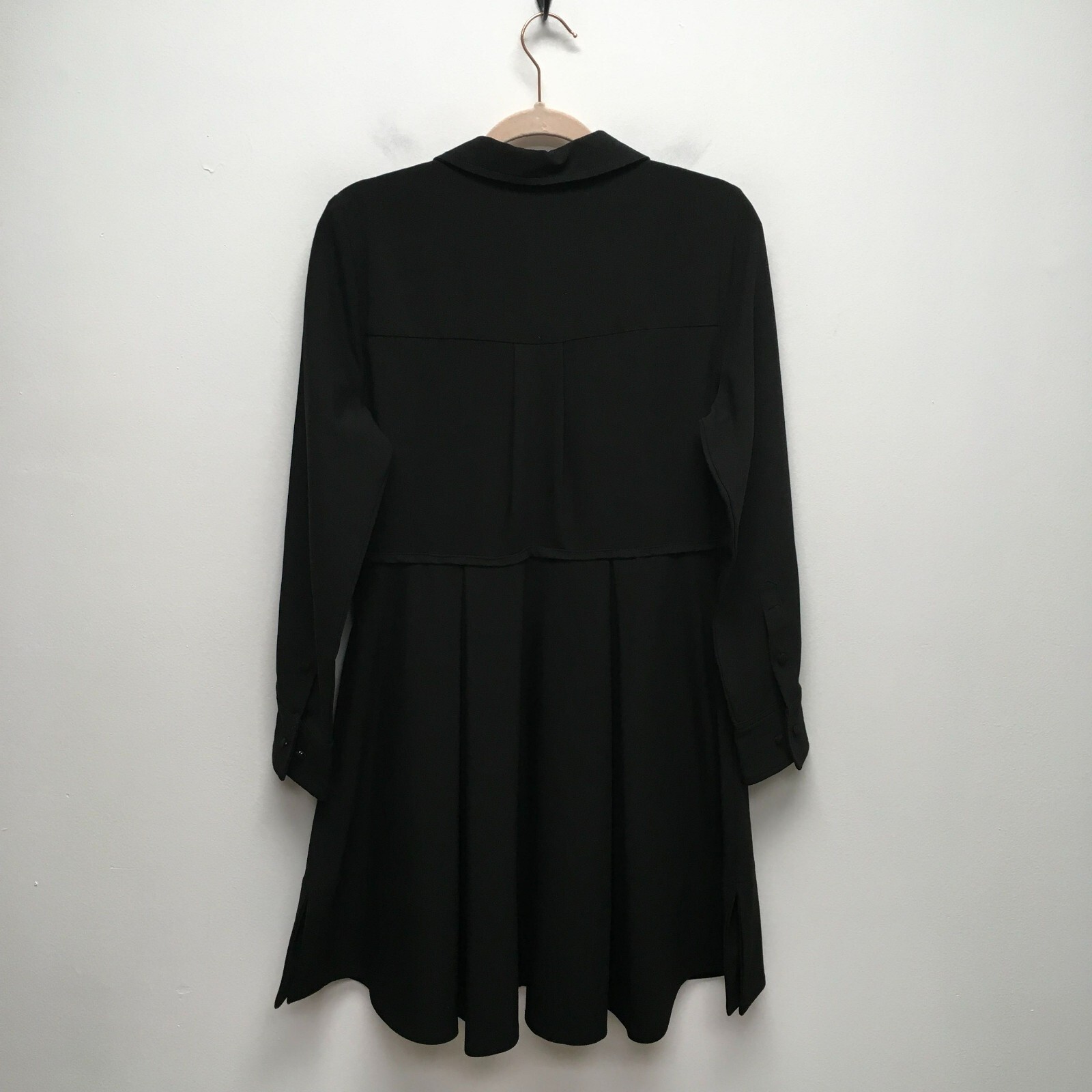 Pomander Place Womens Black Annalise Long Sleeve Stretch Pleated Mini Dress M