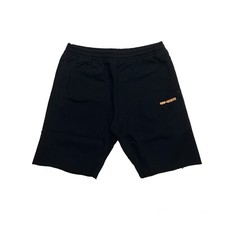 New Off-White Logo Diagonal Stripe Sweat Shorts Black Size XXL