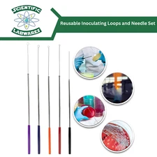 Scientific Labwares Reusable Inoculating Loops and Needle Set Color Coded Handle