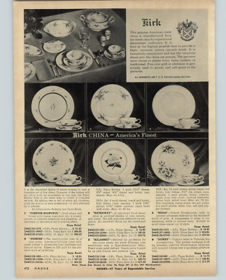 1958 PAPER AD Kirk American Made China Midas Hathaway Forever Bountiful Dowry