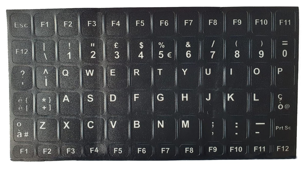 Russo Tastiera Adesivi PC Nero Sfondo con Bianco Verde Scritte 2pz 734301098502