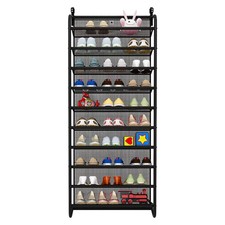 T&uuml;r H&auml;ngender Schuh-Organizer 10 Ebenen Schuhregal Mesh-T&uuml;rorganizer Schuhablage