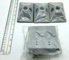 Hubbell Lot of 4, 2 Gang Switch & Rectangular Cluster Covers 5124-0, 5189-0 NIP 