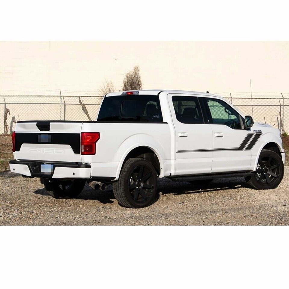 2pcs 68'' Black Sport Racing Hockey Stripe Car Side Door Decal Stickers ...