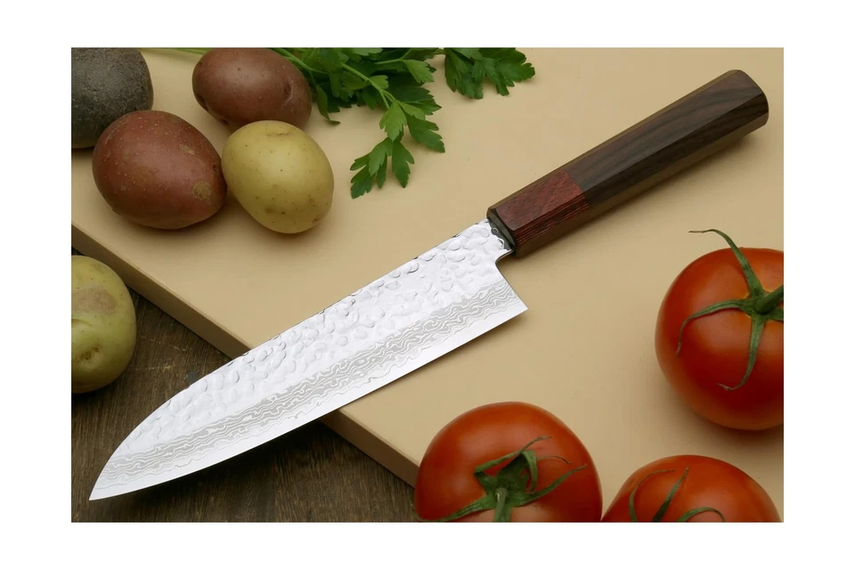 Yoshihiro VG10 46 Capas Martillado Damasco Santoku Chef Japonés Multiusos... Foto 3 de 4