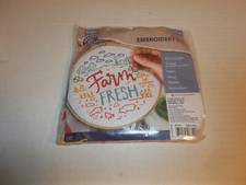 ArtSkills 6" Hoop Rustic Embroidery Cross Stitch Kit Farm Fresh