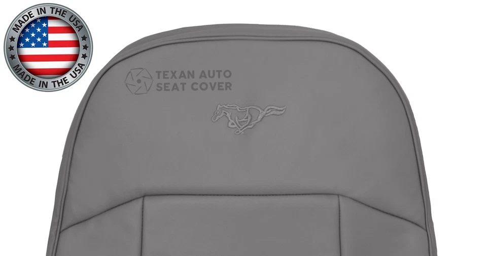 Ford Mustang V6 2002, 2003 base conductor respaldo inclinado cuero sintético cubierta de asiento gris Foto 4 de 4