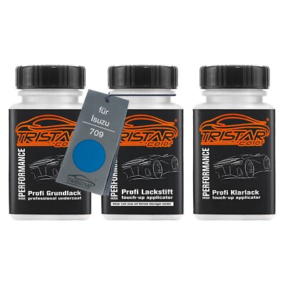 Autolack Lackstift Set für Isuzu 709 Blue Gitane Perl Grund Basis Klarlack