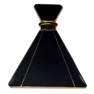 01K20 Pretty Brooch Vintage Perfume Black And Dore Creator JACOMO