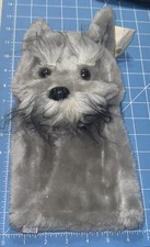 Vintage 1978 Dakin Dog Fluffy Gray Plush Stuffed Hand Puppet Toy With Wrong Tag