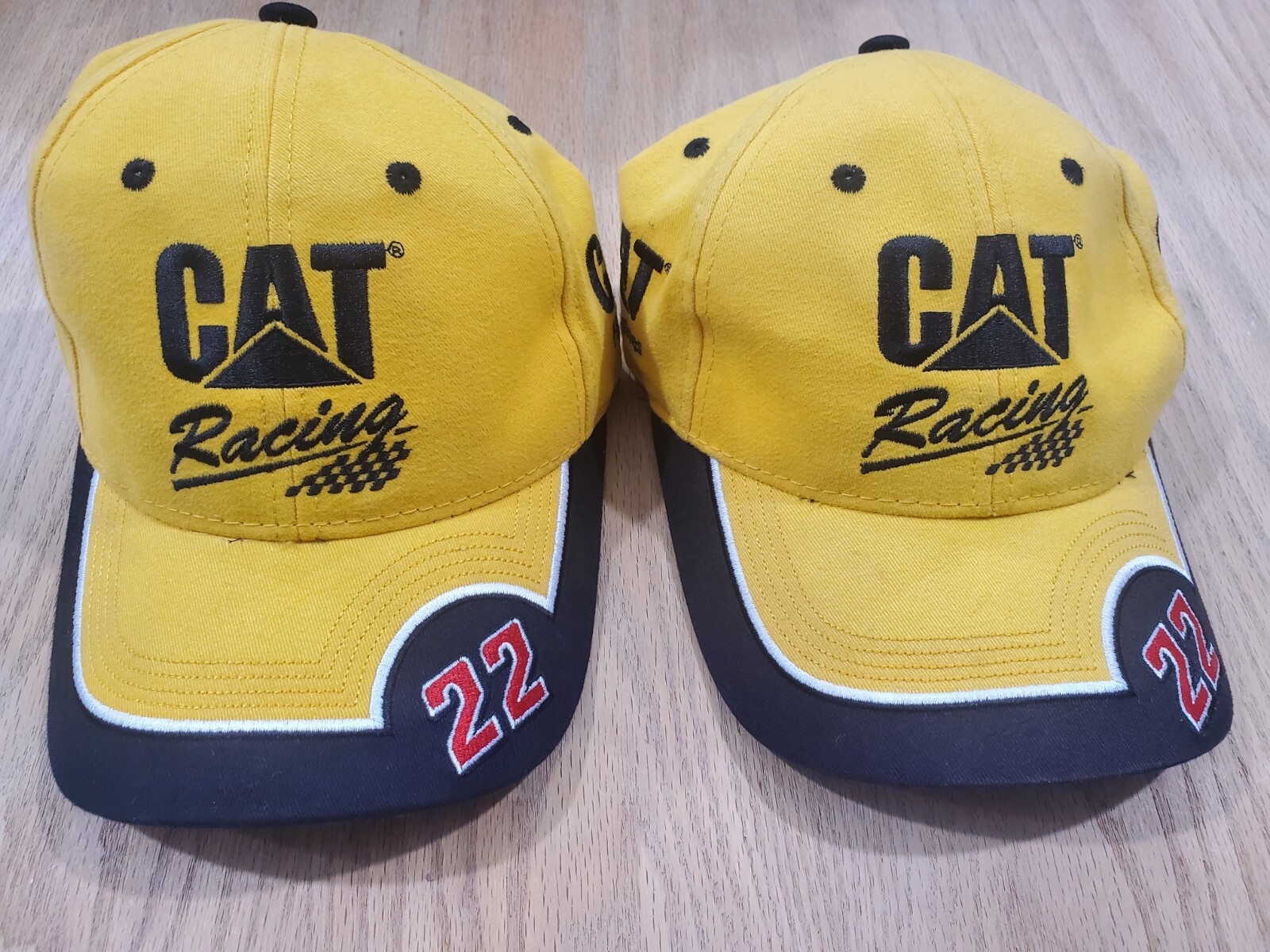 Yellow Strapback CAT Caterpillar Licensed Racing Hats… Gem