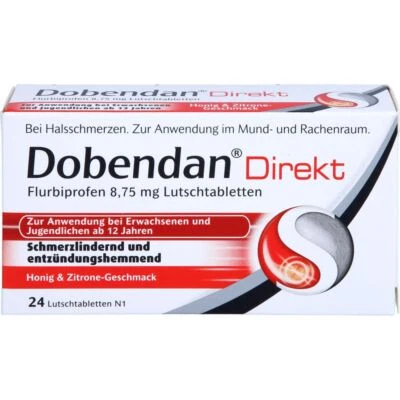 RECKITT BENCKISER DEUTSCHLAND GMBH DOBENDAN Direkt Flurbiprofen 8,75 mg Lutschtabl. 24 St PZN 06866410