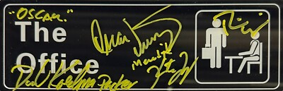 #ad The Office cast signed inscribed door sign JSA Dwight Meredith Oscar Packer $449.99