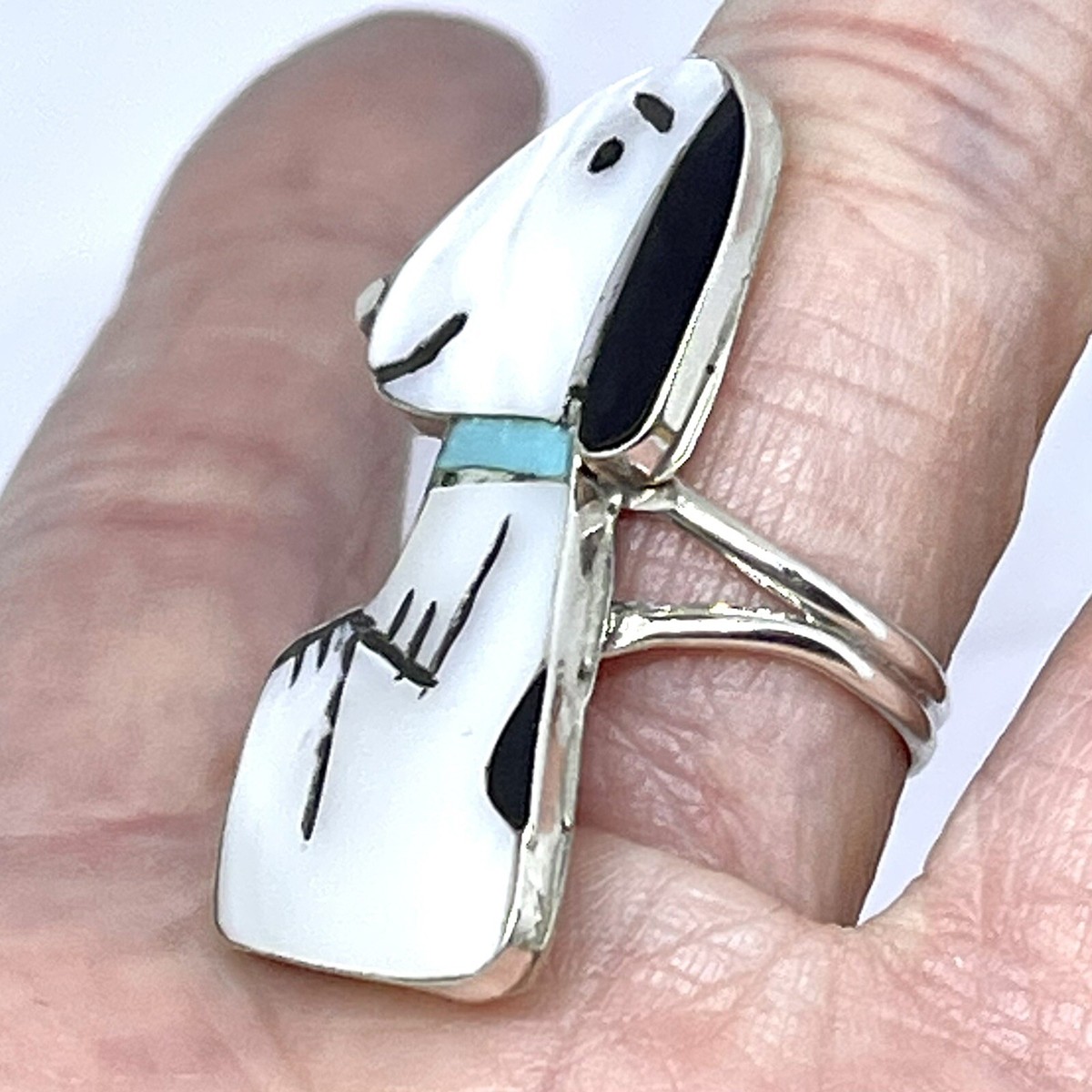 【ビッグサイズ】Shenel Comosona Zuni SNOOPY Ring NATIVE AMERICAN ZUNI INLAY SNOOPY RING BY SHENEL COMOSONA | eBay