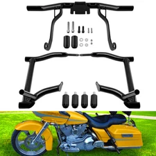 Saddlebag Rails Bag Guards Front Engine Highway Guard Crash Bar For Harley 97-08