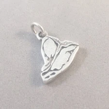 .925 Sterling Silver 3-D STEAK CHARM  NEW Pendant T-Bone Beef Food 925 KT34
