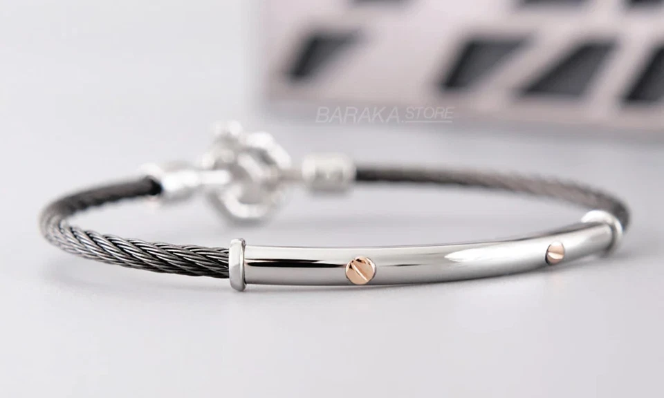 BARAKA Men's BR332221ROAC220002 Collection 316L Rose Gold Diamonds Bracelet - Image 3 of 4