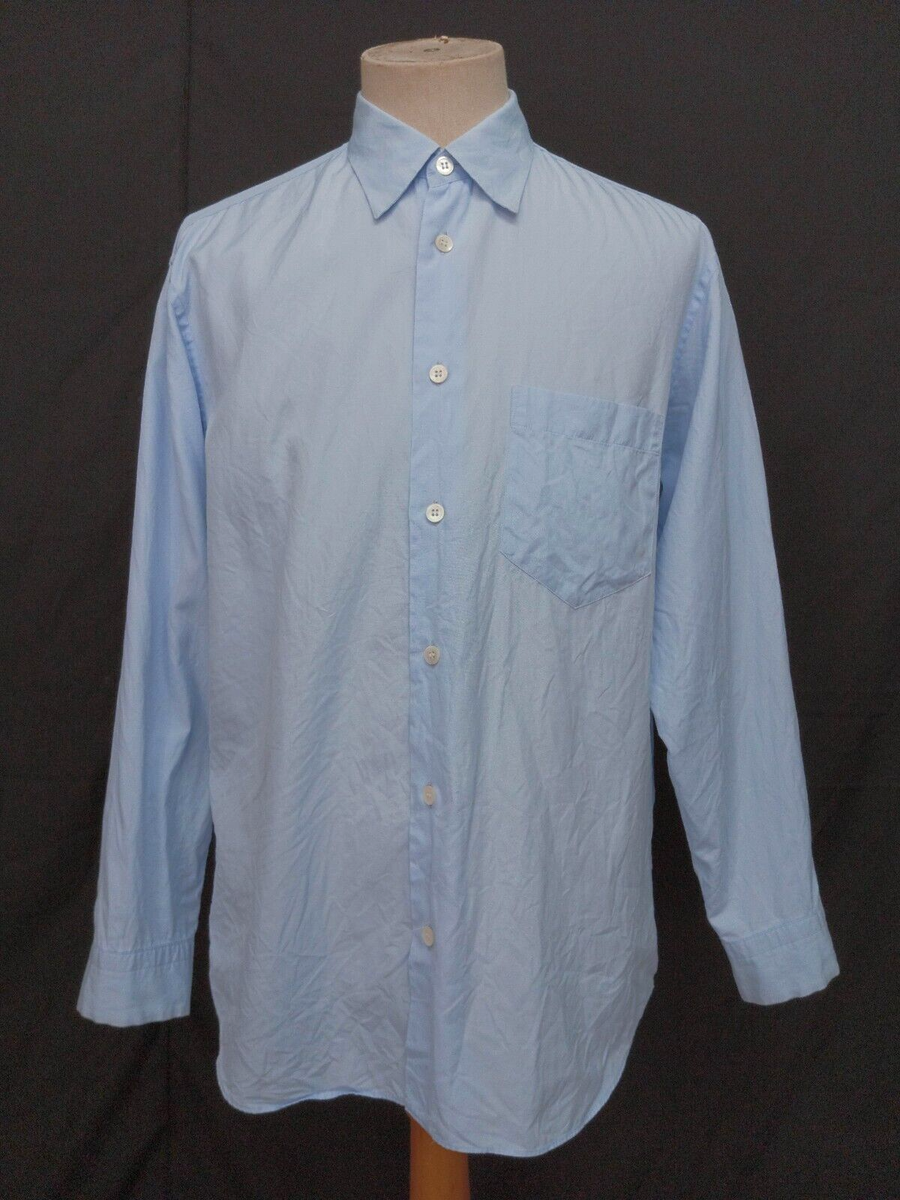 トップス 90s ISSEY MIYAKE MEN Cotton Shirt M Vtg 90s ISSEY MIYAKE Sky Blue White Striped Cotton Men's
