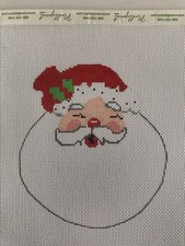SILVER NEEDLE Santa Claus Face 18m Ornament Needlepoint Canvas 282