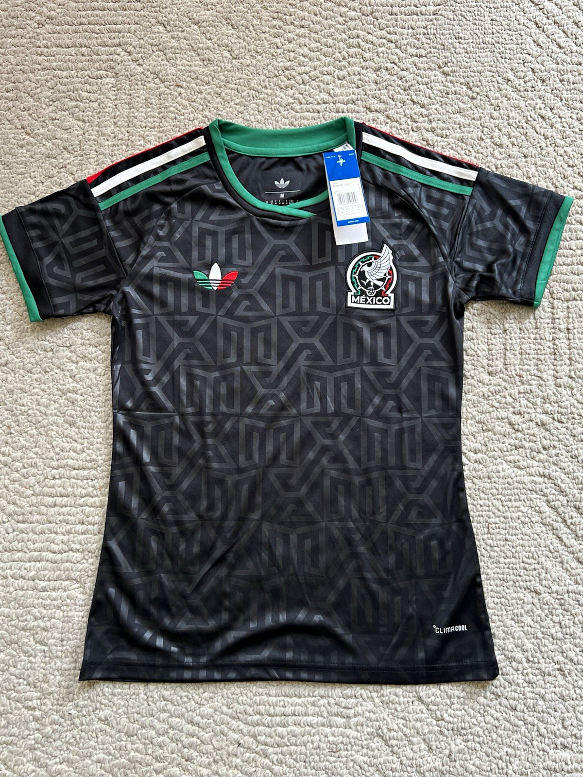 adidas WOMENS Mexico National Team Soccer Jersey Black Green Size M Replica