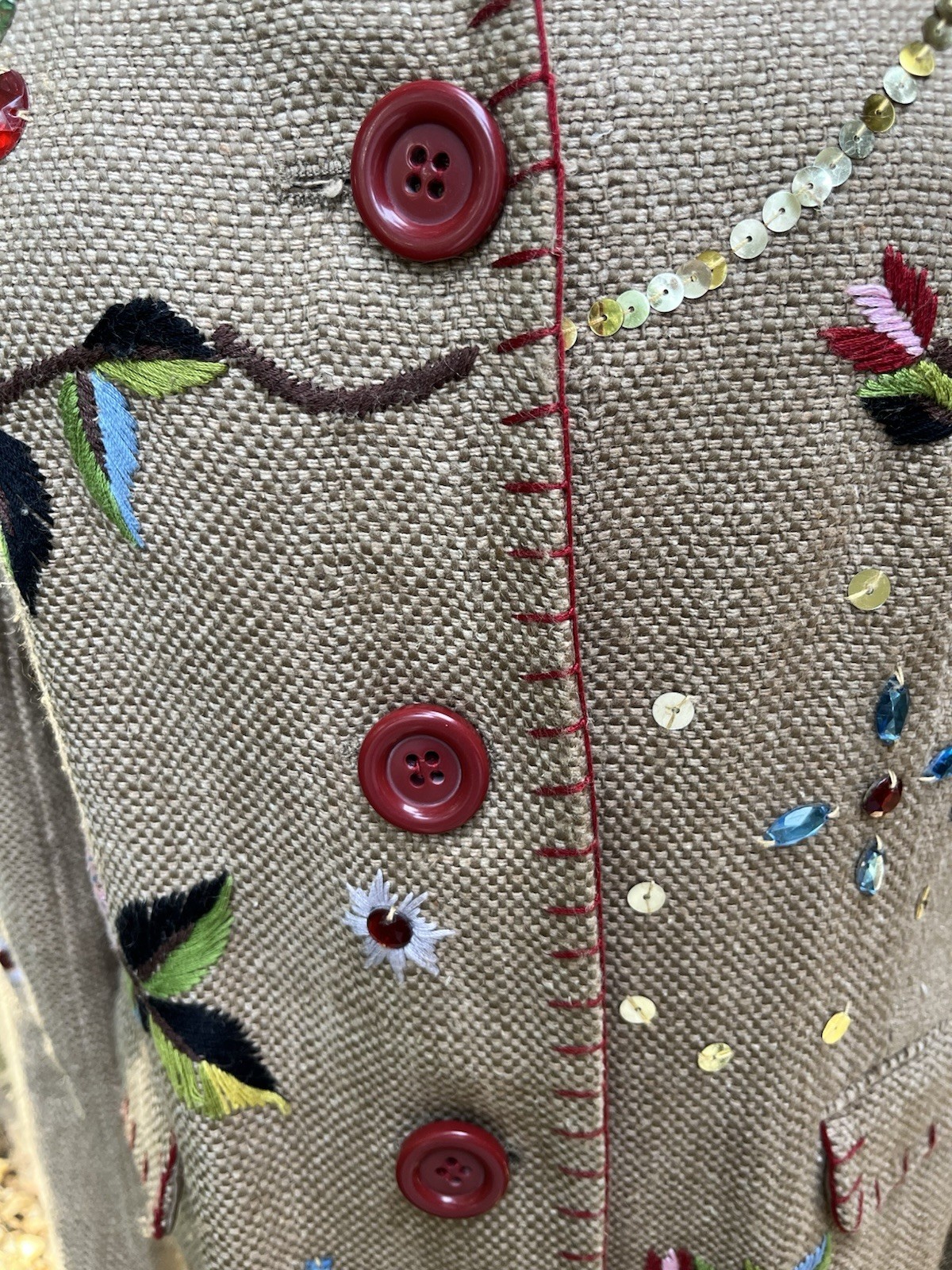 ZARA BASIC Embroidered Embellished Jacket Blanket… - image 7