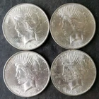 Lot of Four 1923 $1 Peace Silver Dollars