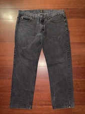 Vintage 1990s Lee Black Denim Blue Jeans Men s Pants Straight Leg Faded 38x32