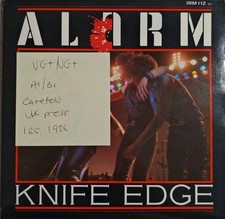 The Alarm Knife Edge Record Vinyl Record 7" VG+/VG+ IRM 112 1986