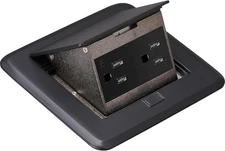 Pop-Up Floor Outlet, Electrical Box for Wood Sub-Flooring with 15 Amp Black 