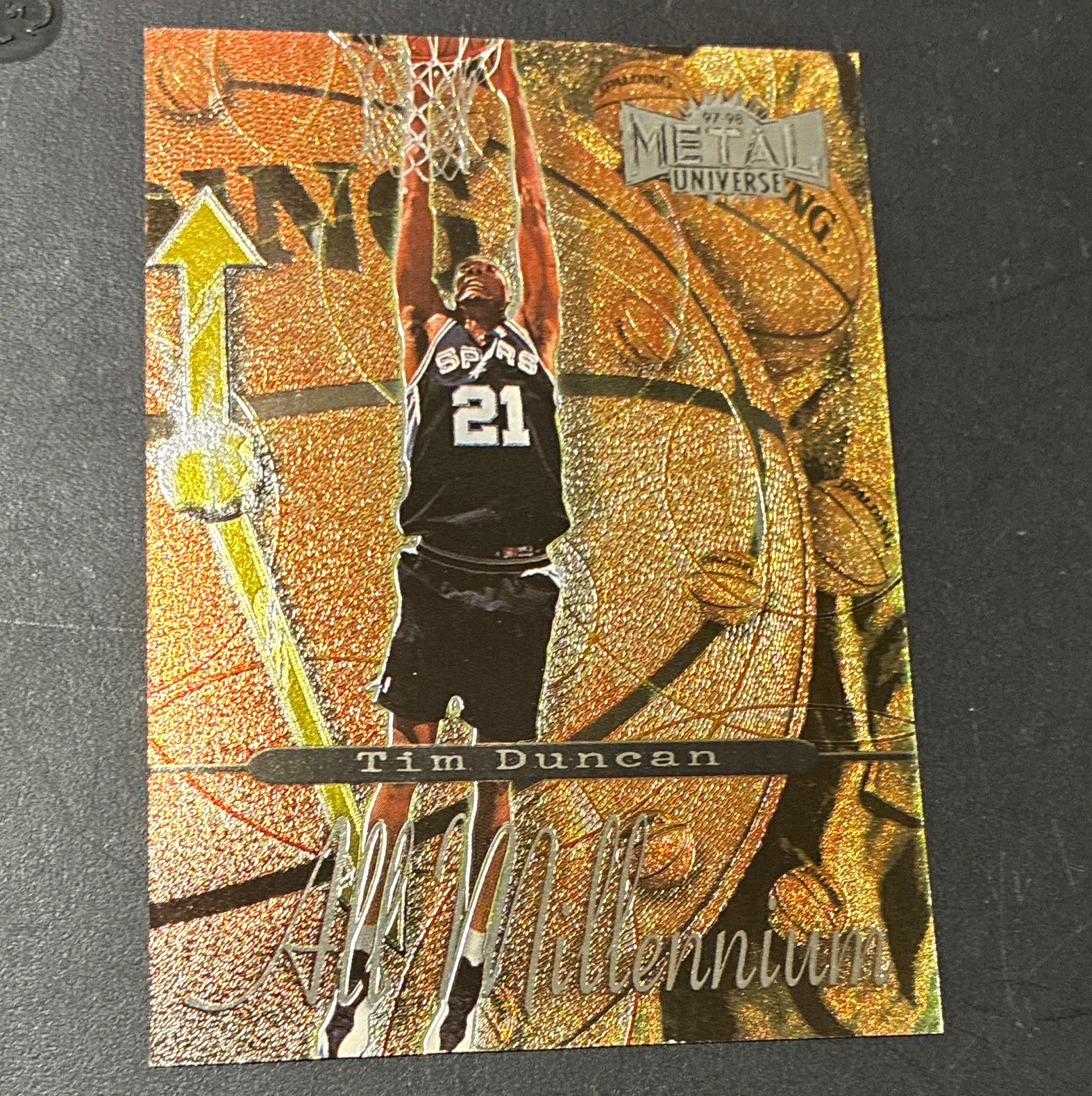 SkyBox 1997-98 Metal Universe Tim Duncan Spurs All Millennium Insert #20 of 20