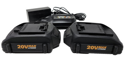 2X Worx 20V 2.0AH BATTERY PLUS CHARGER WA3742 WA3525