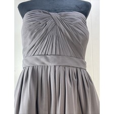 Jenny Yoo Collection Strapless Bridesmaid Formal Gown Taupe Size 22 chiffron