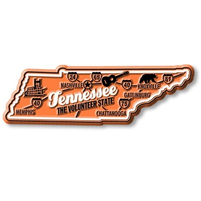 Tennessee Premium State Magnet by Classic Magnets, 4.1'' x 1.3''