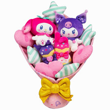 Hello Kitty and Friends 12-Inch My Melody and Kuromi Anniversary Plush Bouquet
