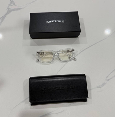 Chrome Hearts Clear Plastic Full Rim Eyeglass Frames w/ Case & Box