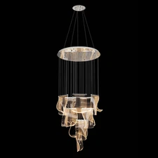 Sculptural LED Wave Chandelier Chrome 31.5"