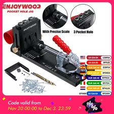 Woodworking Inclined Hole Doweling Jig Pocket Jig Kit for Hole Puncher Furniture