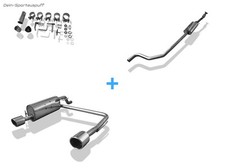 Fox Duplex Komplettanlage ab Kat Opel Corsa D mit NRE-Stoßstange 1x100mm schräg