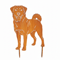 Edelrost Gartenstecker Kangal Hund Deko Metall Rost Wetterfest 44X30Cm