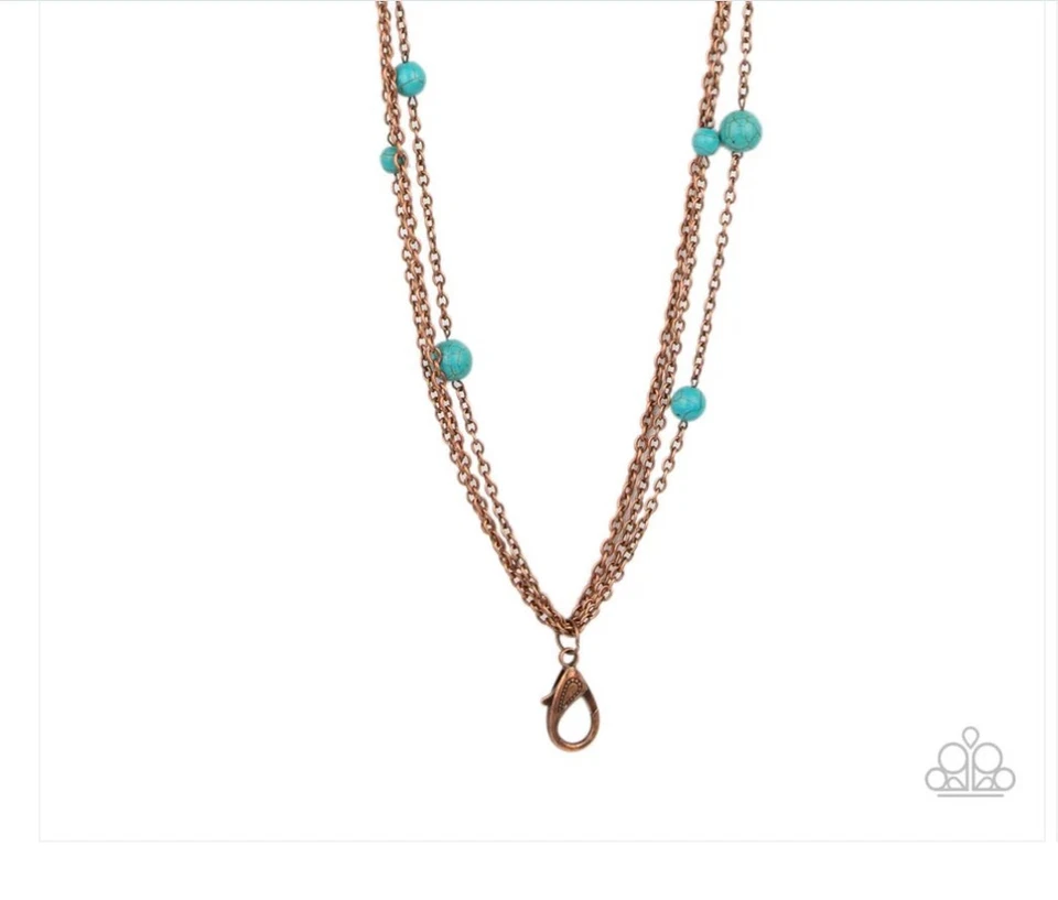 Местный ремешок с подвесками из меди и бирюзы для папарацци - Изображение 2 из 2