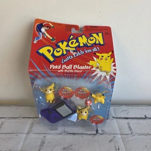 Pokemon Poke Ball Blaster with Battle Discs Pikachu Toy Vintage Rare Purple New