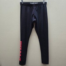 Nike Dri Fit "Just Do It" Leggings Logo Yoga Black and Pink Gym Yoga Size Medium