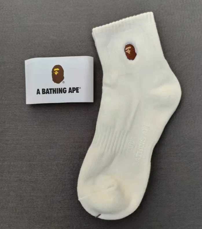 Paquete de 3 calcetines BAPE para media pantorrilla negro blanco gris - ropa de calle, nuevos con etiquetas Foto 3 de 4