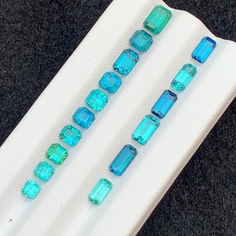 35 Ct 16 Pcs GIE Certified Natural Blue Paraiba Tourmaline Loose Gemstone Lot